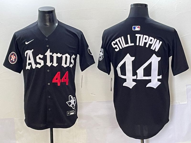 Men 2025 Houston Astros #44 Still Tippin Black Five generations Joint Name Nike MLB Jersey style 13